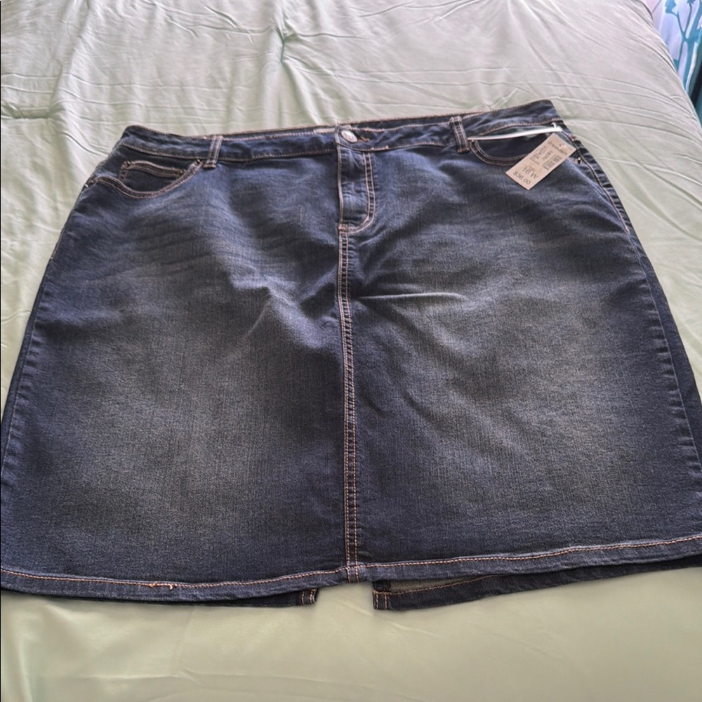 Women’s Dark Blue Denim Mini Skirt - Classic A-Line